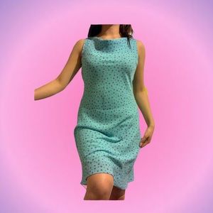 Vintage blue and purple polka dot dress